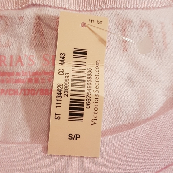 Victoria's Secret woman's size Small pink "LOVE" shirt sleeve shirt, New - Picture 3 of 5
